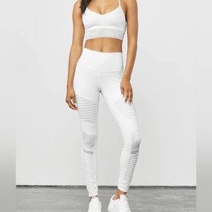 Alo Yoga High Waisted Moto Legging White